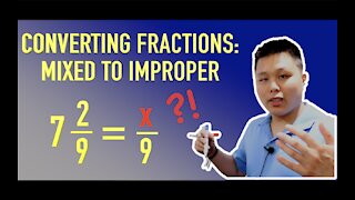 Converting Mixed Fractions to Improper Fractions (HOW TO) - Examples | CAVEMAN CHANG
