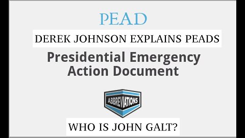 (PEAD) Presidential Emergency Action Documents - by Derek Johnson