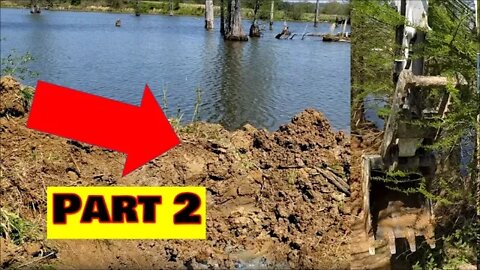 Fixing pond dam leak PART 2. Bobcat T650 & Bobcat e42 Mini Excavator, Illinois homestead living