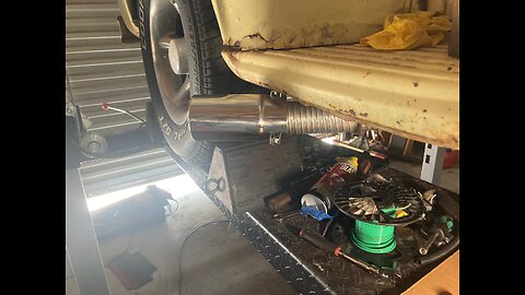 So You Fitted A CJ Pony Fuel Tank, Overload Springs - Where Will The Exhaust Go? Sideways Is It!