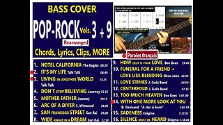 Bass cover POP ROCK Vol. 3 + 9 (Rearranged) _ Chords, Lyrics, MORE