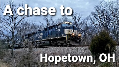 I chased a train 32 miles to Hopetown Ohio.