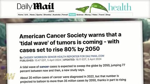 DEPOP PLAN OF AGENDA 21: A "Tidal Wave" of Tumors Is Coming with Cases Set to Rise 80% by 2050