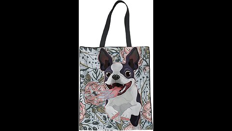 HUGS IDEA Boston Terrier Print Casual Tote Shoulder Bag for Ladies