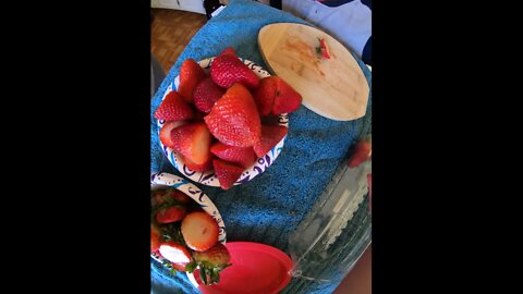 Time with the Grands- Cutting Strawberries Safely with kiddos