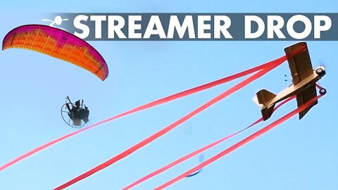 Dropping Streamers from a Paramotor & Cutting w/ RC planes!