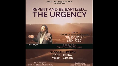 REPENT AND BE BAPTIZED… THE URGENCY