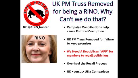 UK PM Truss Removed for being a RINO, why can't we do that?