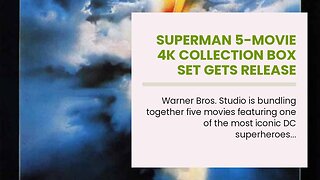 Superman 5-Movie 4K Collection Box Set Gets Release Date, Special Features