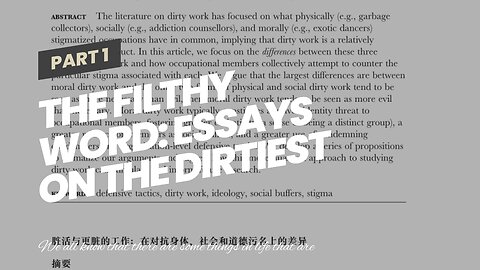 The Filthy Word: Essays on the Dirtiest and Most Dirty Things in Life