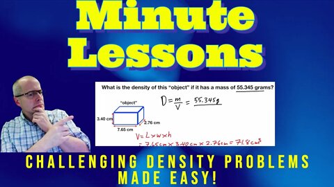 Density Calculations - 1 Minute Lesson (Made Extremely EASY!)