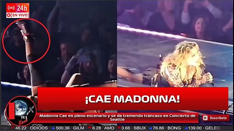 Madonna Cae en pleno escenario y se da tremendo trancazo en Concierto de Seattle