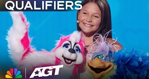 Kid ventriloquist Brynn Cummings performs mind-bending mentalism! | Qualifiers | AGT 2023