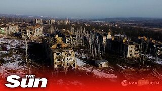 Drone footage from Bakhmut shows devastation amid fierce fighting between Ukraine and Russia