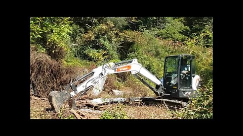 EP #17 - CLEARING OLD BARNS! Bobcat e42 R series! 38 Acre Southern Illinois Investment property