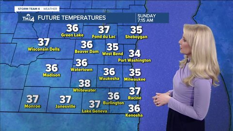 Partly cloudy and breezy Sunday