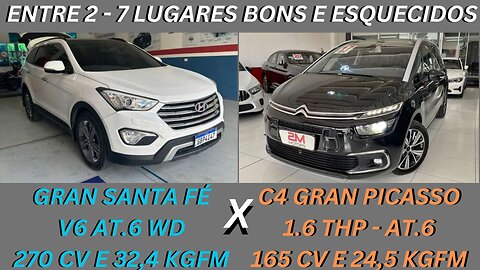 ENTRE 2 CARROS - HYUNDAI GRAN SANTA FÉ X CITROEN C4 GRAN PICASSO, PARA FAMILIA COM PREÇO DE ONIX.