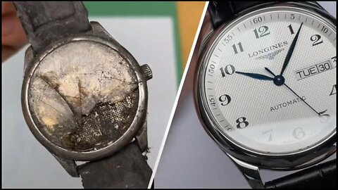 badly rusted longines watch restoration