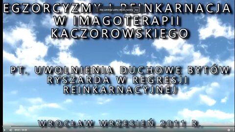 UWOLNIENIA DUCHOWE BYTÓW - EGZORCYZMY I REGRESJA REINKARNACYJNA, SEANS - LOSY I EMOCJE/2011©TV IMAGO