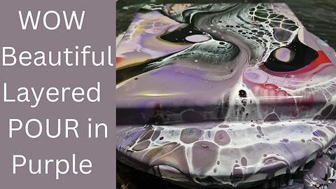 WOW Beautiful Layered Pour in Purple ❤️‍🔥Pouring Acrylics❤️‍🔥HaAppy Flow