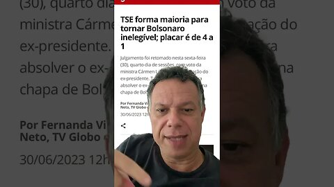 TSE forma maioria para tornar Bolsonaro inelegível; placar é de 4 a 1 #shortsvideo
