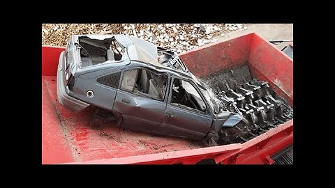 Extreme Dangerous Car Crusher Machine in Action, Crush Everything & Car Shredder Modern Technology