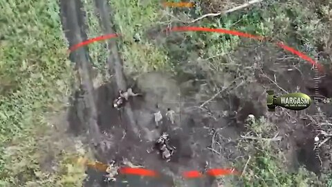 Russian soldier shoots down a Ukrainian grenade drone