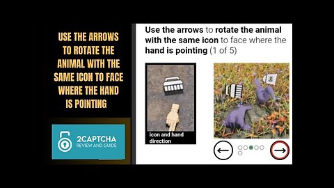 Microsoft Captcha|Use the arrows to rotate animals with same icons to face where hand is pointing