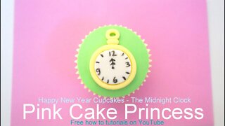 Copycat Recipes How-to make Happy New Year Cupcakes - Midnight Clock or Stop Watch Cook Recipes fo