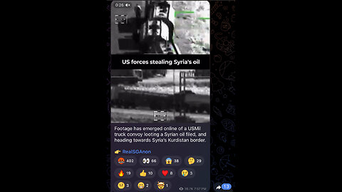 Footage has emerged online of a USMil truck convoy looting a Syrian oil filed