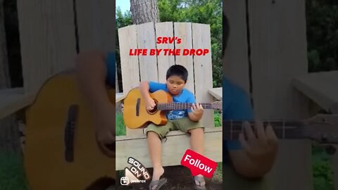 LIFE BY THE DROP STEVIE RAY VAUGHAN SRV COVER BY KID GUITARIST #jeckrox acoustic guitar #shorts