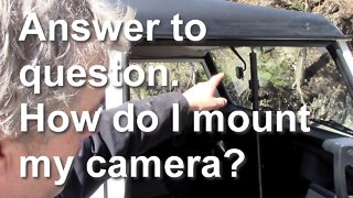 Answer to question on camera mount