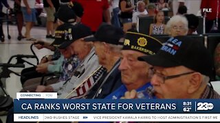 California ranks worst state for veterans