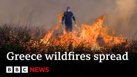 How fast are the Greece wildfires spreading in Avantas?