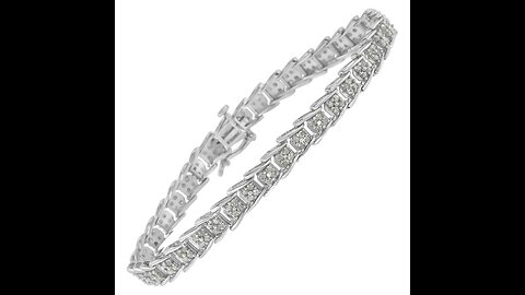 Hdiamonds 10K White Gold Diamond Tennis Bracelet for Women