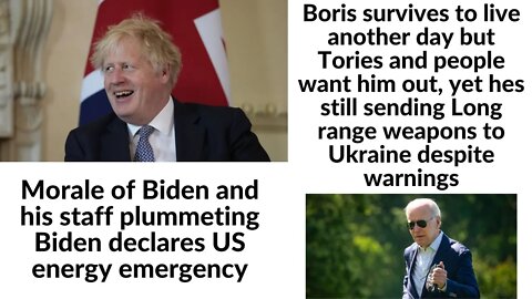 Boris survives for now & will be out soon,Morale of Bidens regime plummets, ,Polands wood for winter