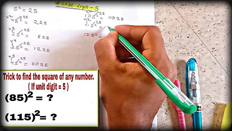 Square tricks for unit digit 5