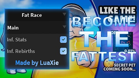 Roblox Fat Race OP Script | Infinite Fat, Rebirths.