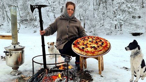 Cooking Campfire Pizza on The Sadj Grill, The Best Pizza You'll Ever Eat
