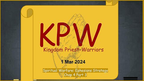Kingdom Priest-Warriors - Spiritual Warfare: Ephesians Strategy Chap 4 Part 3