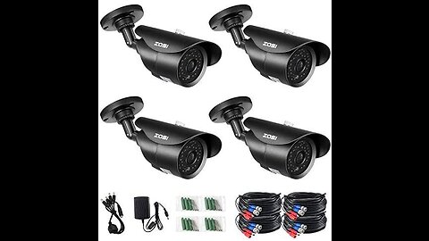 ZOSI 4 Pack 2.0MP HD 1080P Security Cameras Kit TVICVIAHD Indoor Outdoor 80ft Day Night Visio...