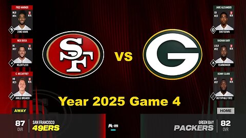 Madden 24 Year 2025 Game 4 49ers Vs Packers 2x speed