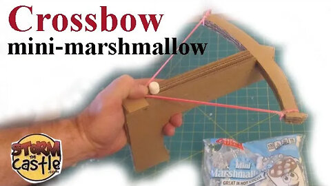 Make a Cardboard Mini Crossbow that shoots marshmallows