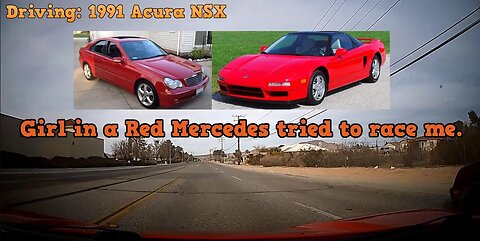 NSX v Red Mercedes -This girl in an Red Mercedes tried to race me - Spoiler alert*** she didn't win