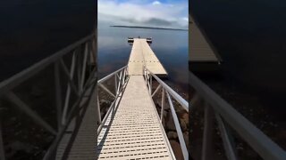 Walking down to a floating dock