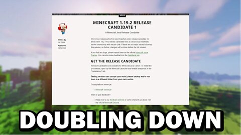 Mojang has Doubled Down on Chat Reporting (Minecraft 1.19.2 Pre Release)