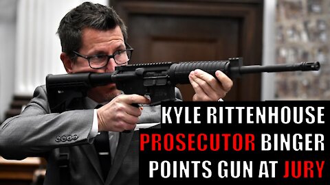 Kyle Rittenhouse PROSECUTOR BINGER POINTS GUN AT JURY