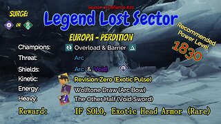 Destiny 2 Legend Lost Sector: Europa - Perdition on my Titan 4-21-23