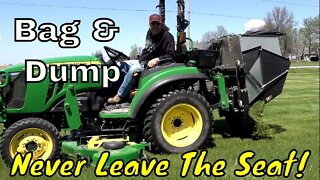 MOWING Thick Tall Grass! BEST Grass Catcher for Compact Tractor!