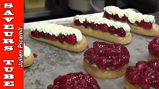 How to put together all different Pastries, Raspberry tarts, Chocolate Eclairs, with Julian Picamil.